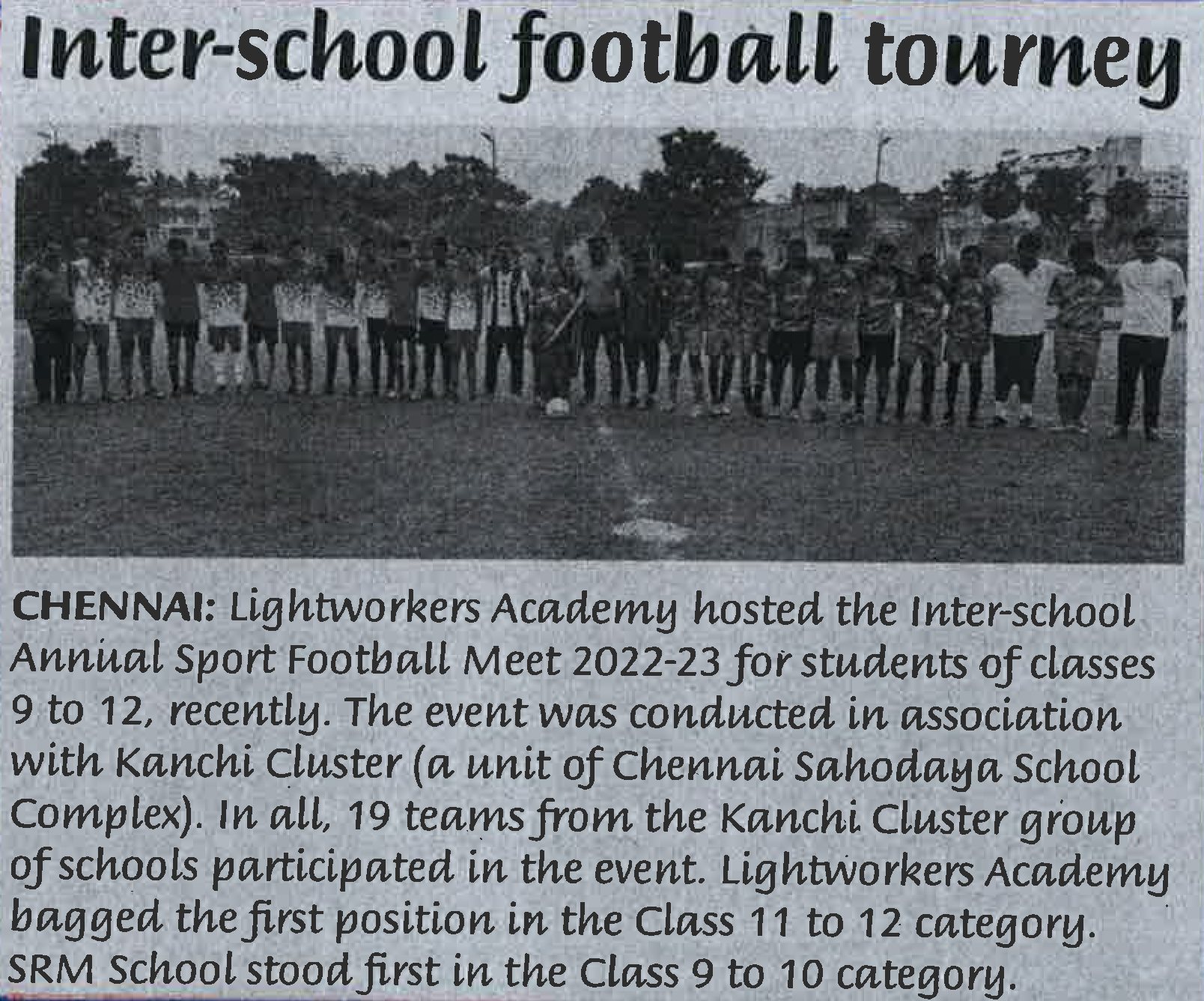 Kanchi Cluster Football in School